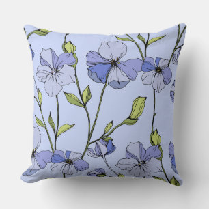 Cojín Decorativo El cielo azul vintage luce el patrón floral elegan