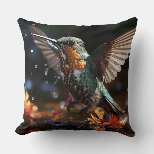 Cojín Decorativo El cielo colibrí (Anverso)