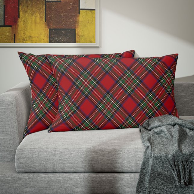Cojín Decorativo El clan ruso elegante Stewart Tartán (Tartan Plaid Clan Stewart Accent Pillow)