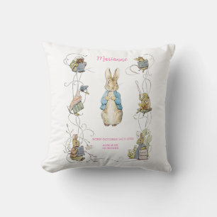 Cojín Decorativo El clásico Peter the Rabbit Pink Gingham Birth Sta