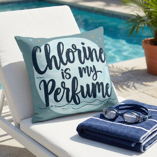 Cojín Decorativo El Cloro Es Mi Perfume Cita Divertida De Natación
