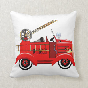 Cojín Decorativo El coche de bomberos "añade su propio conocido "