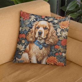 Cojín Decorativo El Cocker Spaniel William Morris inspiró la floral