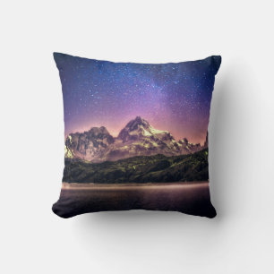 Cojín Decorativo El colorido paisaje del cielo nocturno con estrell