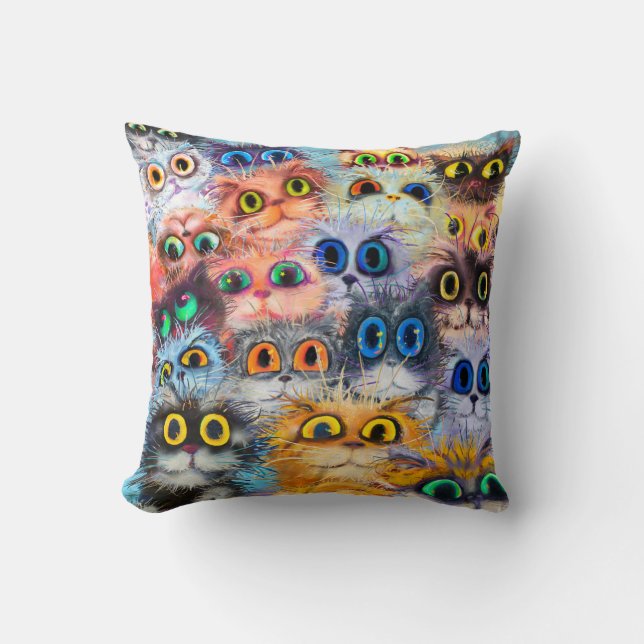 Cojín Decorativo El conjunto de gatos retratos, retrato, animal, ab (Anverso)