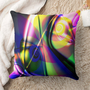 Cojín Decorativo El convexo retorció azul a un fantasma de la espir