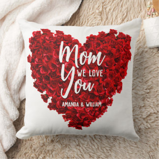 Cojín Decorativo El corazón de las rosas rojas te ama el día de la