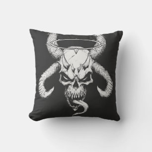 Cojín Decorativo El cráneo divino de la muerte negro