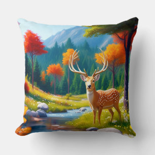 Cojín Decorativo El Deer Dorado en el bosque 987679