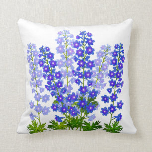 Cojín Decorativo El Delphinium azul Larkspur del jardín florece M