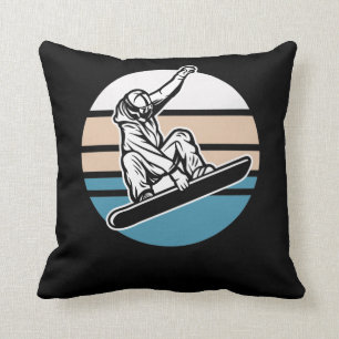 Cojín Decorativo El deporte invernal de snowboarding Retro