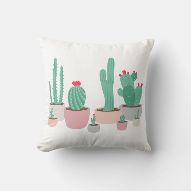 Cojín Decorativo El desierto soña los cactus Potted (Anverso)