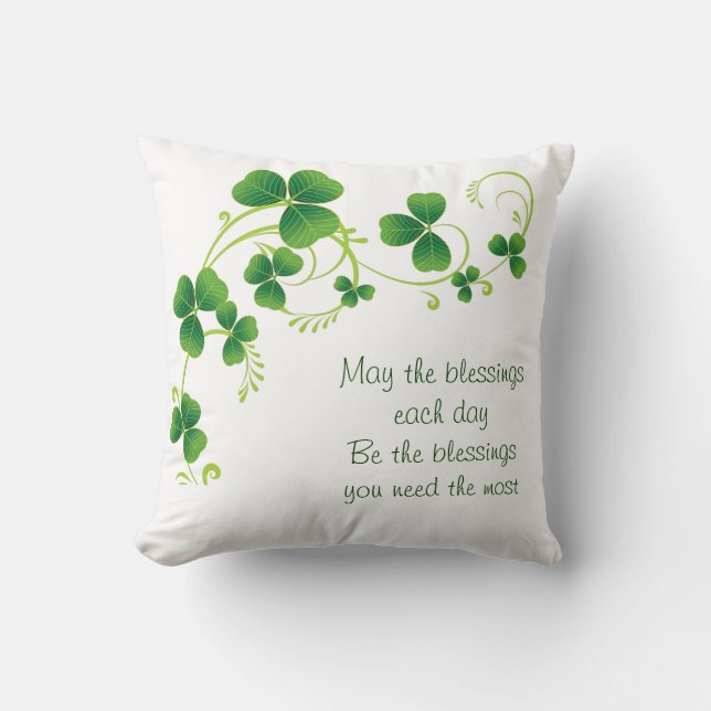 Cojín Decorativo El día Almohada-Mayo de St Patrick las bendiciones (Anverso)