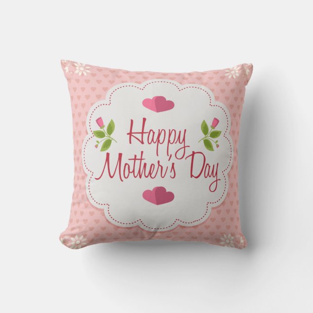 Cojín Decorativo El día de madre feliz (Anverso)