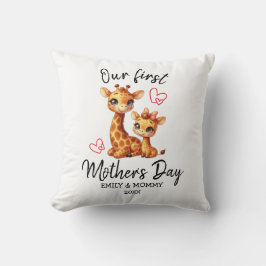 COJÍN DECORATIVO EL DÍA DE NUESTRA PRIMERA MADRE BABY&MAMA GIRAFFE