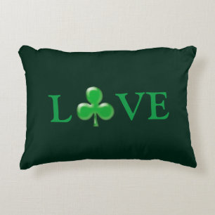 Cojín Decorativo El Día de San Patricio Ama el Chamante Verde