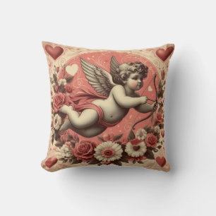 Cojín Decorativo El día de San Valentín clásico/vintage/retro cupid