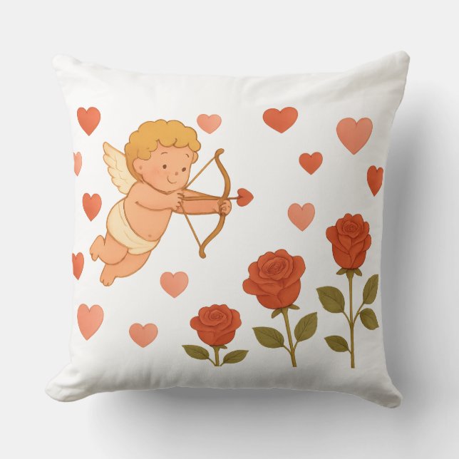 Cojín Decorativo El día de San Valentín Cupid (Anverso)