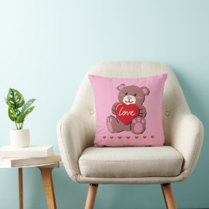 Cojín Decorativo El día de San Valentín Cute Bear
