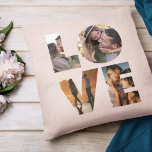 Cojín Decorativo El día de San Valentín de corte de Collage de foto<br><div class="desc">TODOS LOS DÍAS TE AMO MÁS. Gran regalo para El día de San Valentín,  aniversarios o recién casados: Esta almohada de collage de fotos es fácil de personalizar con tus 4 fotos favoritas dentro del minimalista diseño de la tipografía de LOVE. Esta es la versión rosa de color.</div>