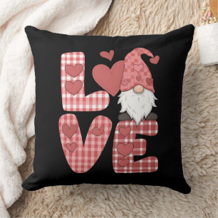 Cojín Decorativo El día de San Valentín de Love Heart Cute Gnome