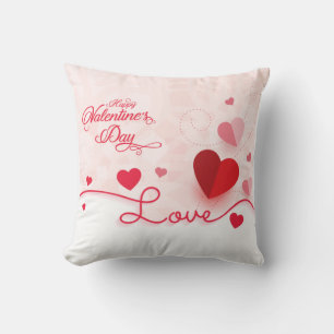 Cojín Decorativo El día de San Valentín elegante de los corazones r