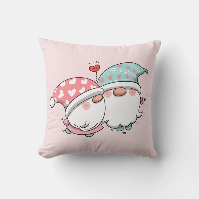 Cojín decorativo el día de San Valentín Gnomes (Anverso)