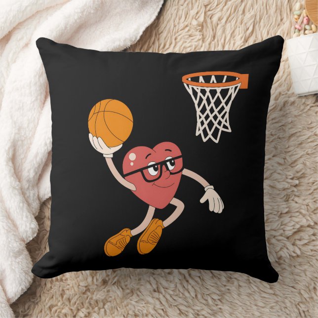 Cojín Decorativo El día de San Valentín Heart Dunking Cute Basketba (Manta)