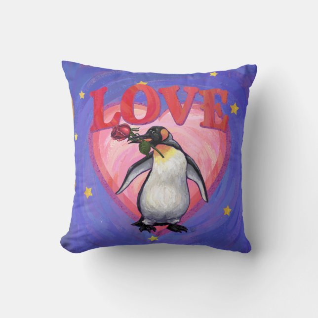 Cojín Decorativo El día de San Valentín Penguin (Anverso)