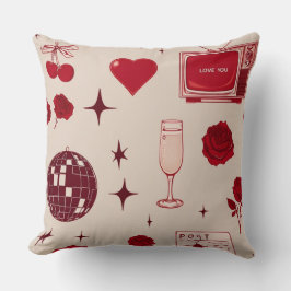 Cojín Decorativo El día de San Valentín rojo lindo