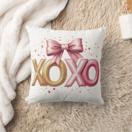 Cojín Decorativo El día de San Valentín rosa Valentine XOXO
