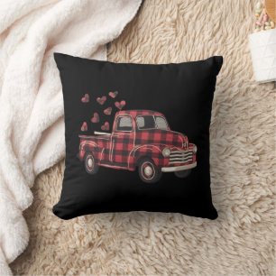Cojín Decorativo El día de San Valentín Truck Funny Buffalo Plaid L