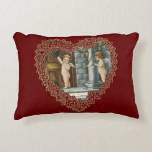 Cojín Decorativo El día de San Valentín victoriano, ángeles de époc