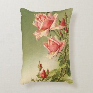 Cojín Decorativo El día de San Valentín Vintage Rosa de Jardín Vict
