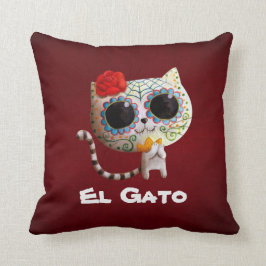 Cojín Decorativo El día del gato lindo muerto