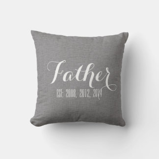 Cojín Decorativo El día del padre personalizado de la línea gris