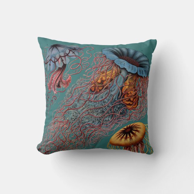 Cojín Decorativo El disco Medusae de Ernst Haeckel (Anverso)