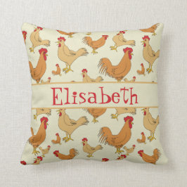 Cojín Decorativo El diseño del pollo de Brown personaliza