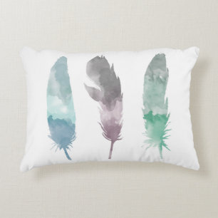 Cojín Decorativo El doble de la pluma de la acuarela echó a un lad