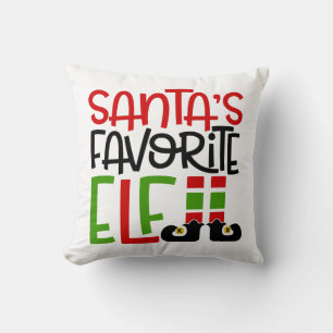 Cojín Decorativo El Duende Favorito de Santa Navidad Fiesta Familia