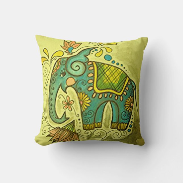 Cojín Decorativo El elefante azul (Anverso)