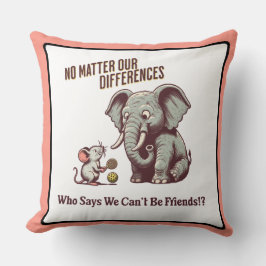 Cojín Decorativo El Elefante y el Ratón Amigables