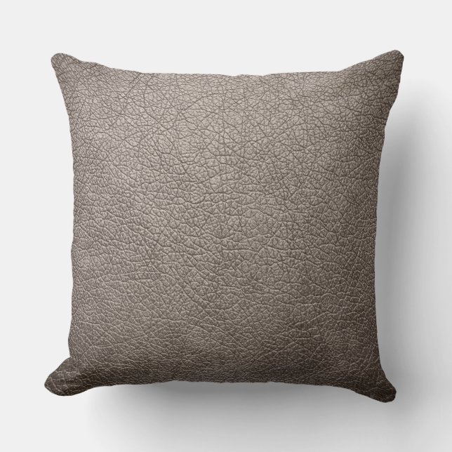 Cojín Decorativo El elegante aspecto gris del cuero (Anverso)