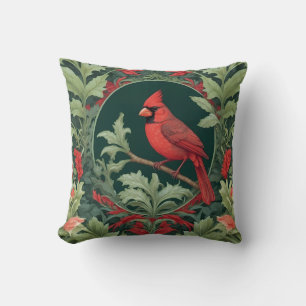 Cojín Decorativo El elegante cardenal del norte William Morris insp