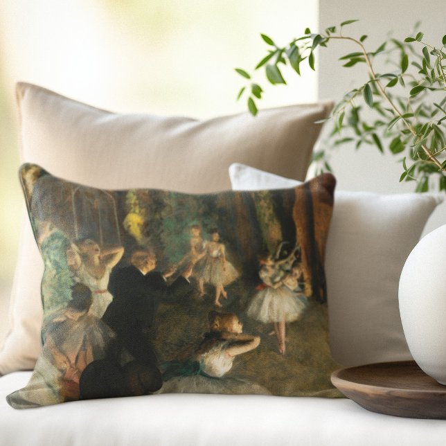Cojín Decorativo El ensayo del ballet en escena, arte de Degas (Subido por el creador)
