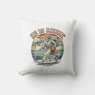 Cojín Decorativo Él Es Rizzin Camiseta Religiosa de Baloncesto Vint