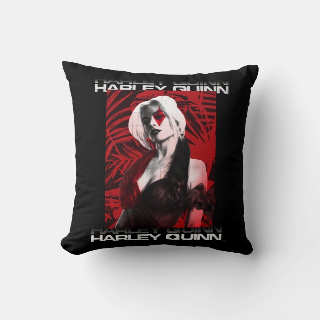 Cojín Decorativo El escuadrón suicida | Retrato de Harley Quinn Red (Anverso)