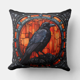 Cojín Decorativo El Espantador Vidrio Manchado Raven
