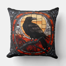 Cojín Decorativo El Espantador Vidrio Manchado Raven