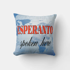Cojín Decorativo El esperanto habla aquí tierra nublada